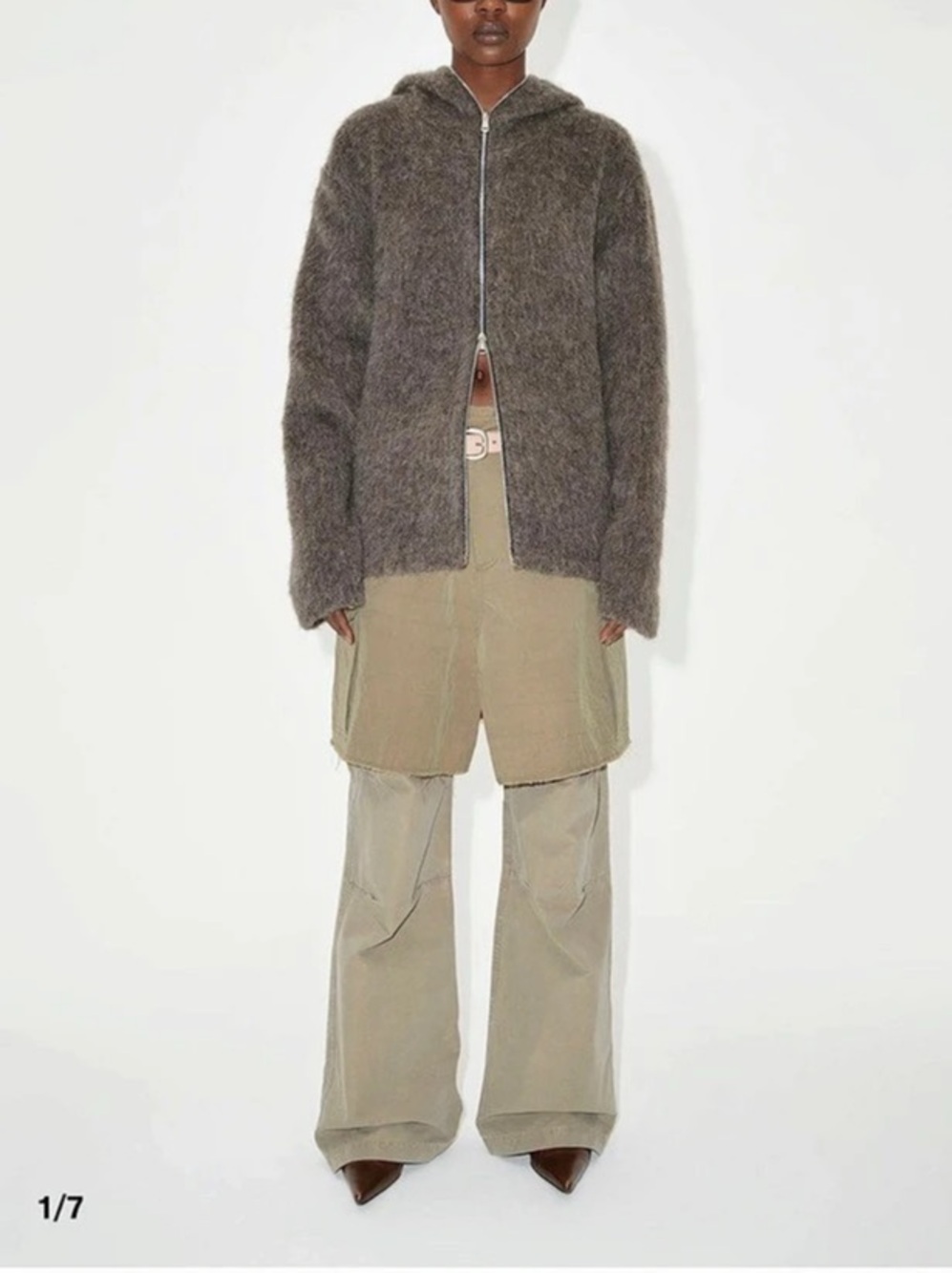 Our Legacy Full Zip Hood Brown Wool
